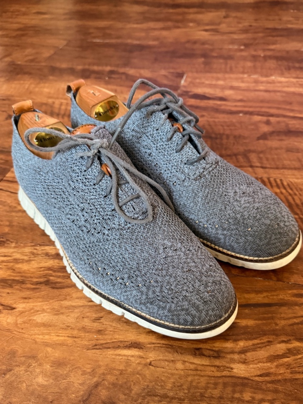 Cole Haan Mens Sz 9 Gray Zerogrand Stitchlite Wingtip Oxford Shoes C27692